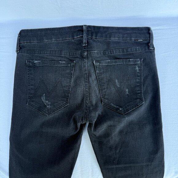 MOTHER  The Looker Crop Jeans Black Washed - Picture 2 of 10